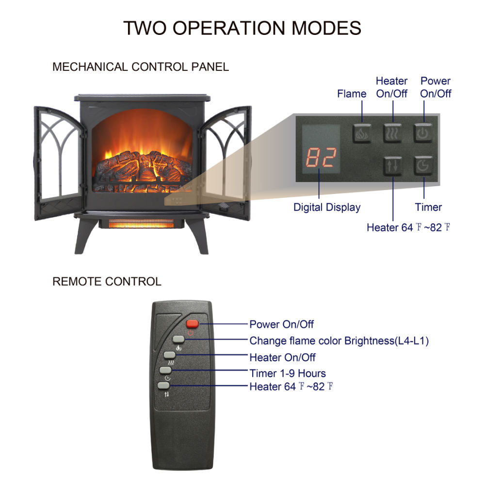 dropship 24 inch 3D Infrared Electric Stove with remote control