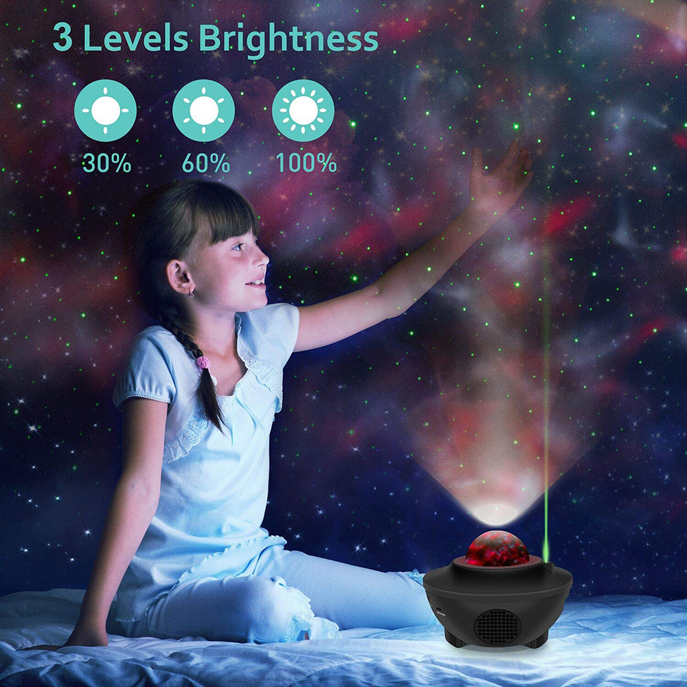 dropship USB LED Star Night Light Music Starry Water Wave LED Projector Light Bluetooth Projector Sound-Activated Projector Light Decor