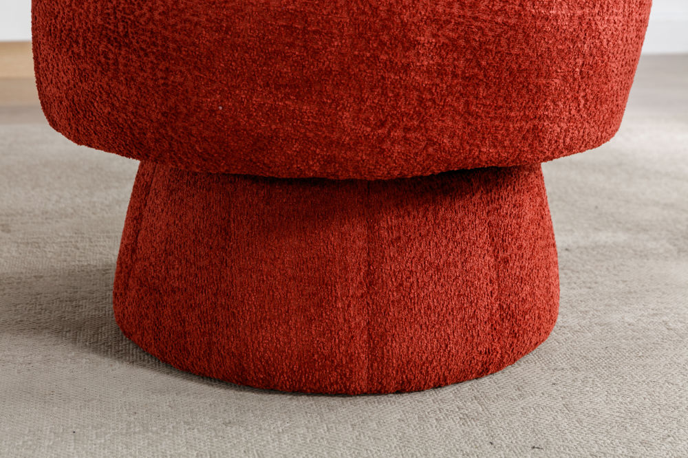 dropship 360 Degree Swivel Cuddle Barrel Accent Chairs, Round Armchairs with Wide Upholstered, Fluffy Fabric Chair for Living Room, Bedroom, Office, Waiting Rooms