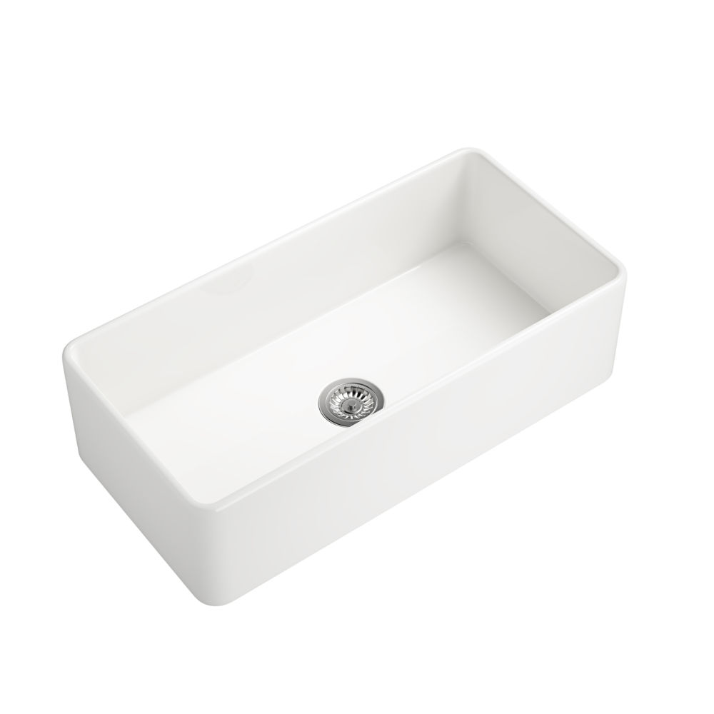 dropship Inch White Farmhouse Sink Deep Apron Sink Undermount Farmhouse Kitchen Sink Single Farm Sink