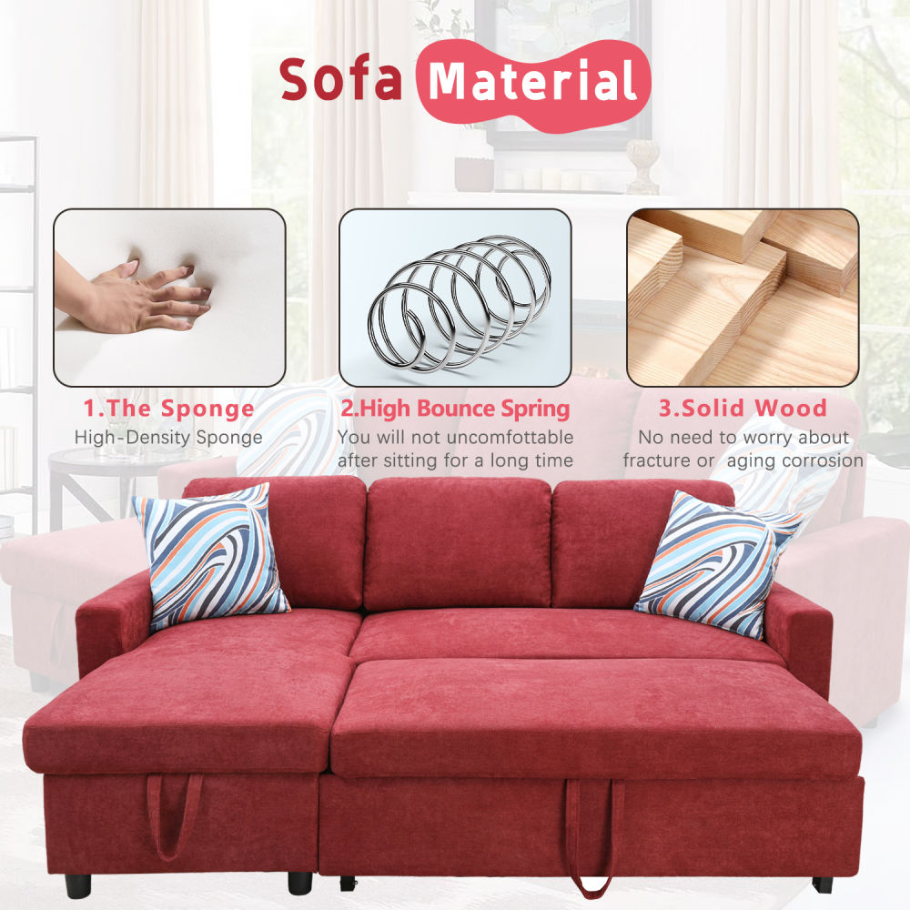 dropship Rad Flannelette 4-Piece Couch Living Room Sofabed