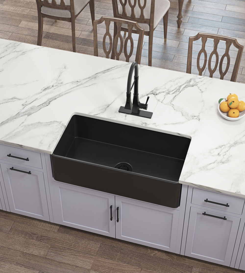 dropship Inch White Farmhouse Sink Deep Apron Sink Undermount Farmhouse Kitchen Sink Single Farm Sink