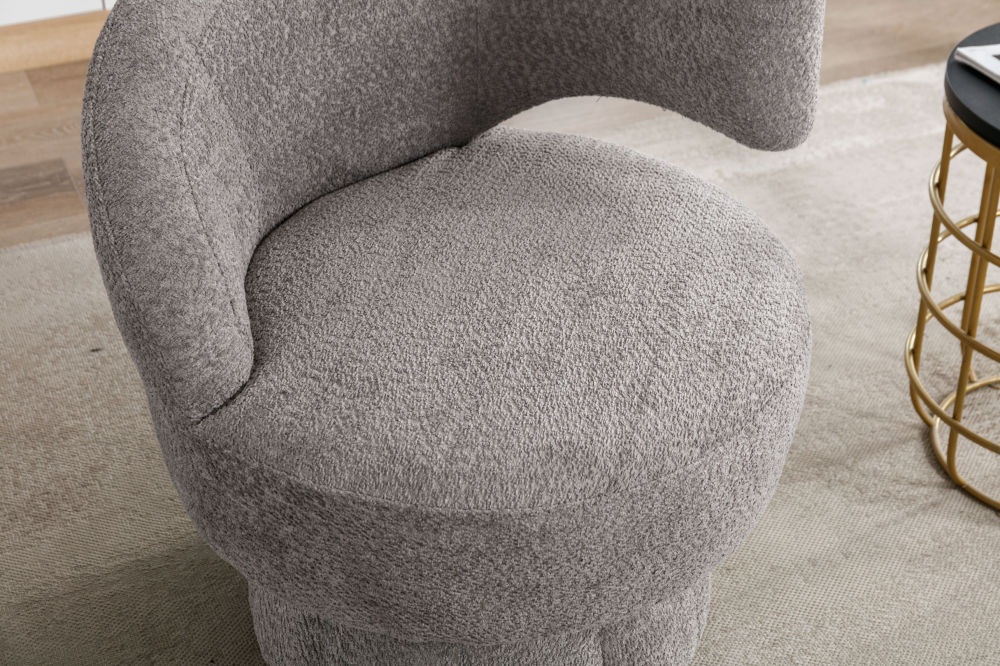 dropship 360 Degree Swivel Cuddle Barrel Accent Chairs, Round Armchairs with Wide Upholstered, Fluffy Fabric Chair for Living Room, Bedroom, Office, Waiting Rooms