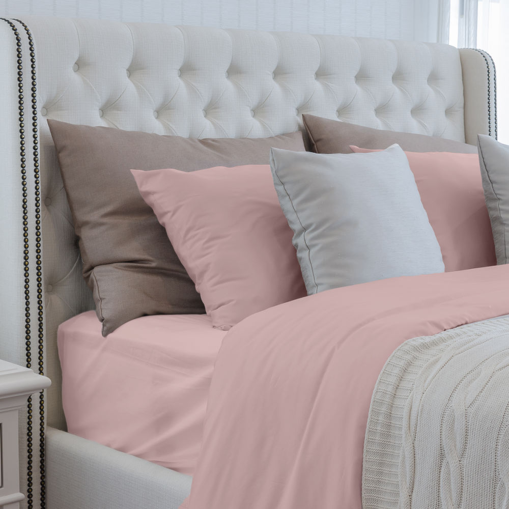 dropship Luxurious Viscose from 100% Bamboo 4-Piece sheet Set , Oeko-TEX Certified, California King - Pale Rose
