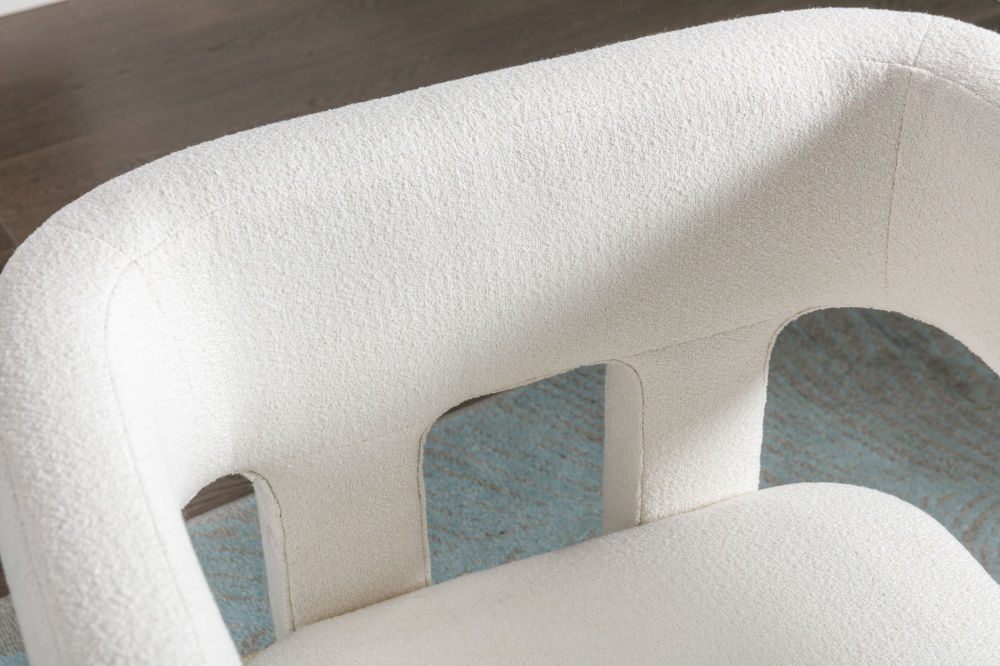 dropship Contemporary Designed Fabric Upholstered Accent Chair Dining Chair for Living Room, Bedroom, Dining Room, Beige