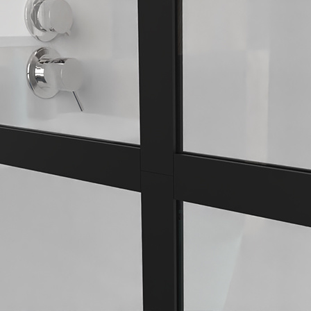 dropship Goodyo 34" X 72" Shower Door Walk-in Black Finish