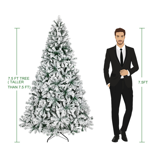 dropship 7.5ft Automatic Tree Structure PVC Material Green Flocking 1450 Branches Christmas Tree