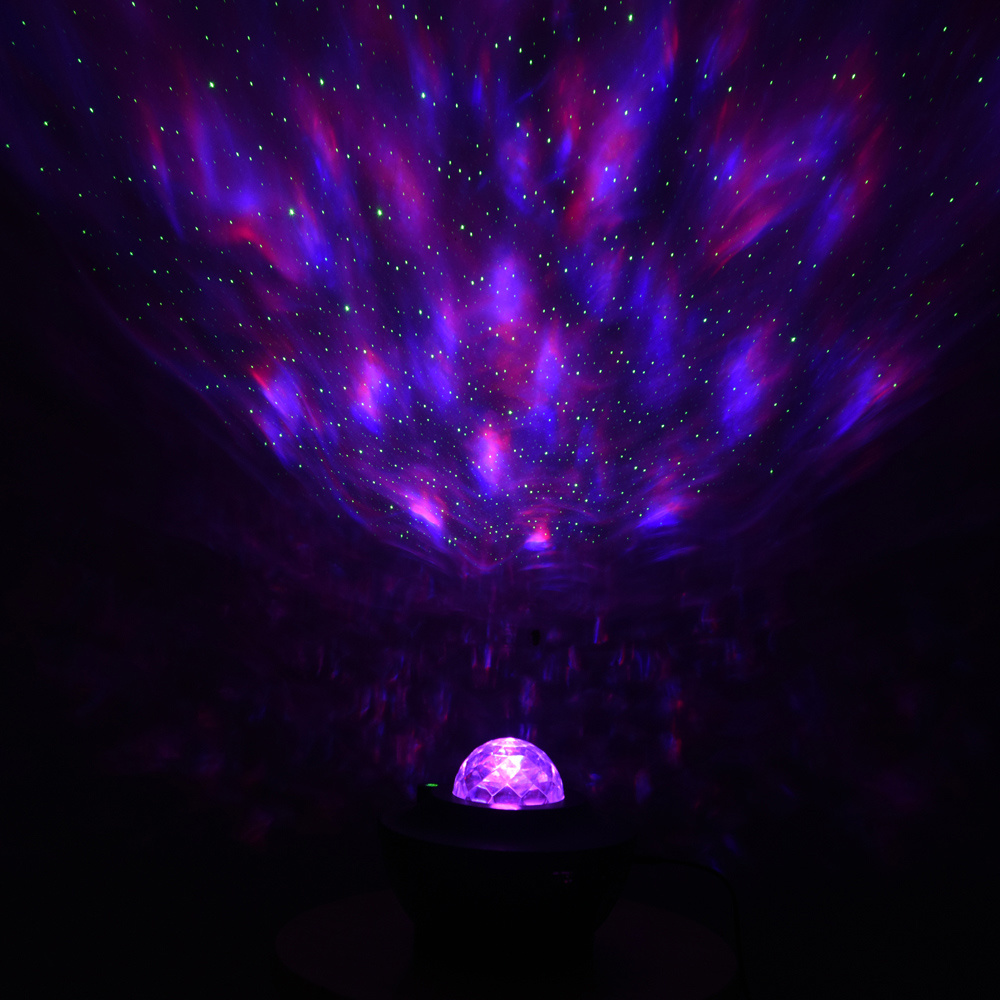 dropship USB LED Star Night Light Music Starry Water Wave LED Projector Light Bluetooth Projector Sound-Activated Projector Light Decor