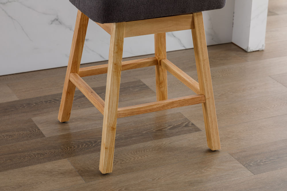 dropship COOLMORE Bar Stools Set of 2 Counter Height Chairs with Footrest for Kitchen, Dining Room And 360 Degree Swivel