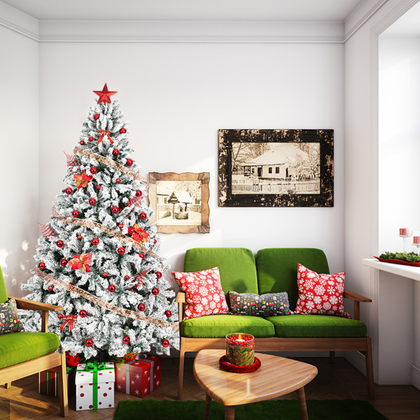 dropship 7.5ft Automatic Tree Structure PVC Material Green Flocking 1450 Branches Christmas Tree