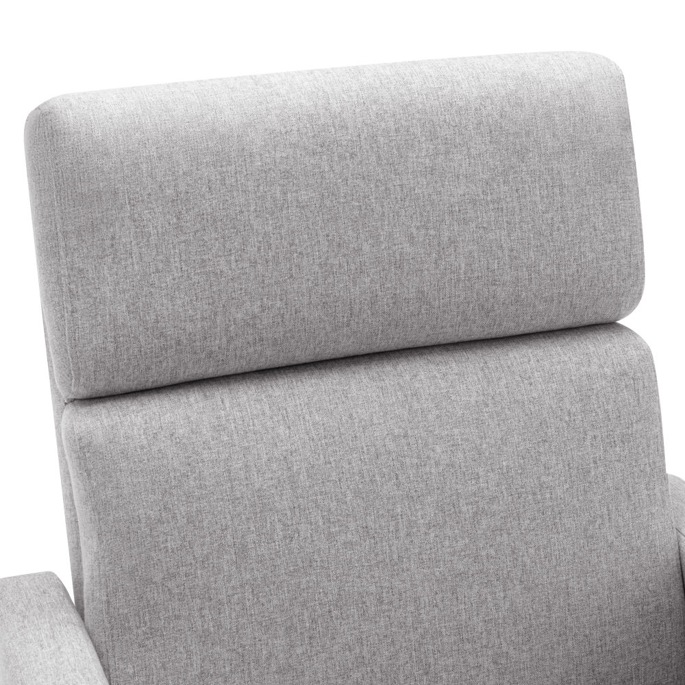dropship Modern Upholstered Rocker Nursery Chair Plush Seating Glider Swivel Recliner Chair, Gray
