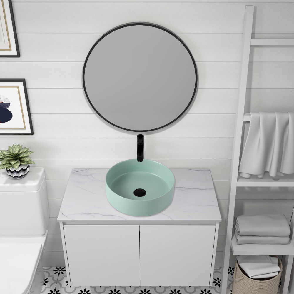dropship Ceramic Circular Vessel Bathroom Sink Art Sink