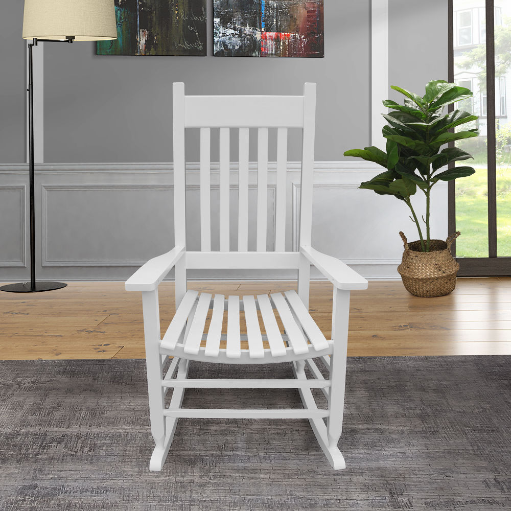 dropship wooden porch rocker chair WHITE