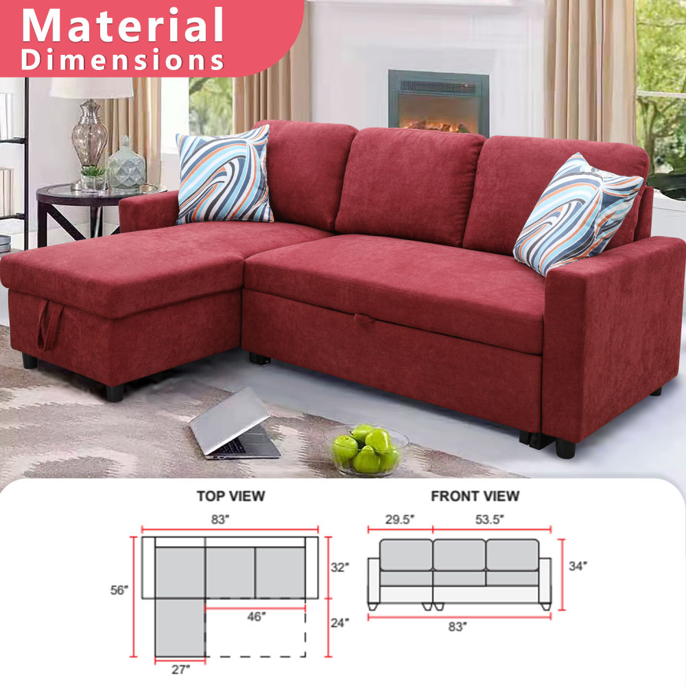 dropship Rad Flannelette 4-Piece Couch Living Room Sofabed