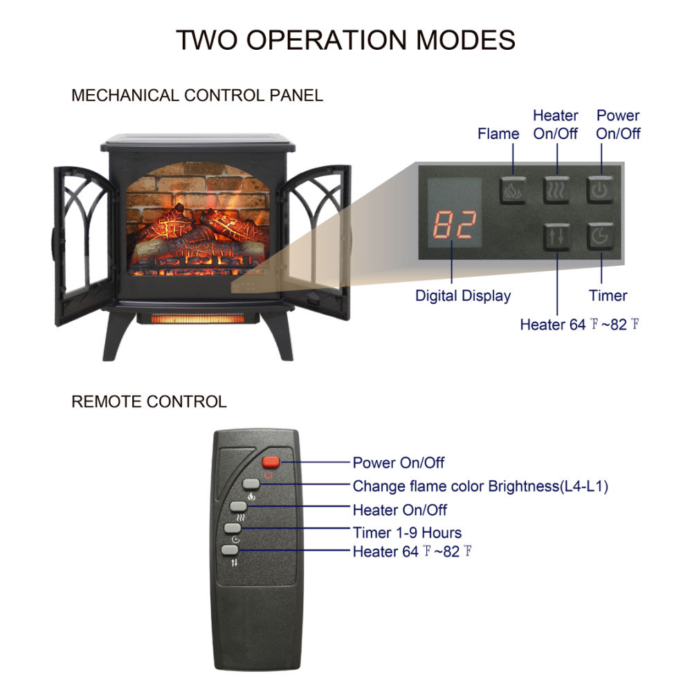 dropship 24 inch 3D Infrared Electric Stove with remote control
