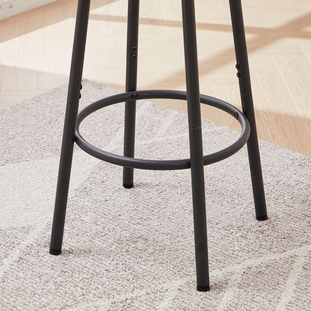 dropship Bar Table Set with 4 Bar stools PU Soft seat with backrest, Grey, 47.24'' L x 23.62'' W x 35.43'' H