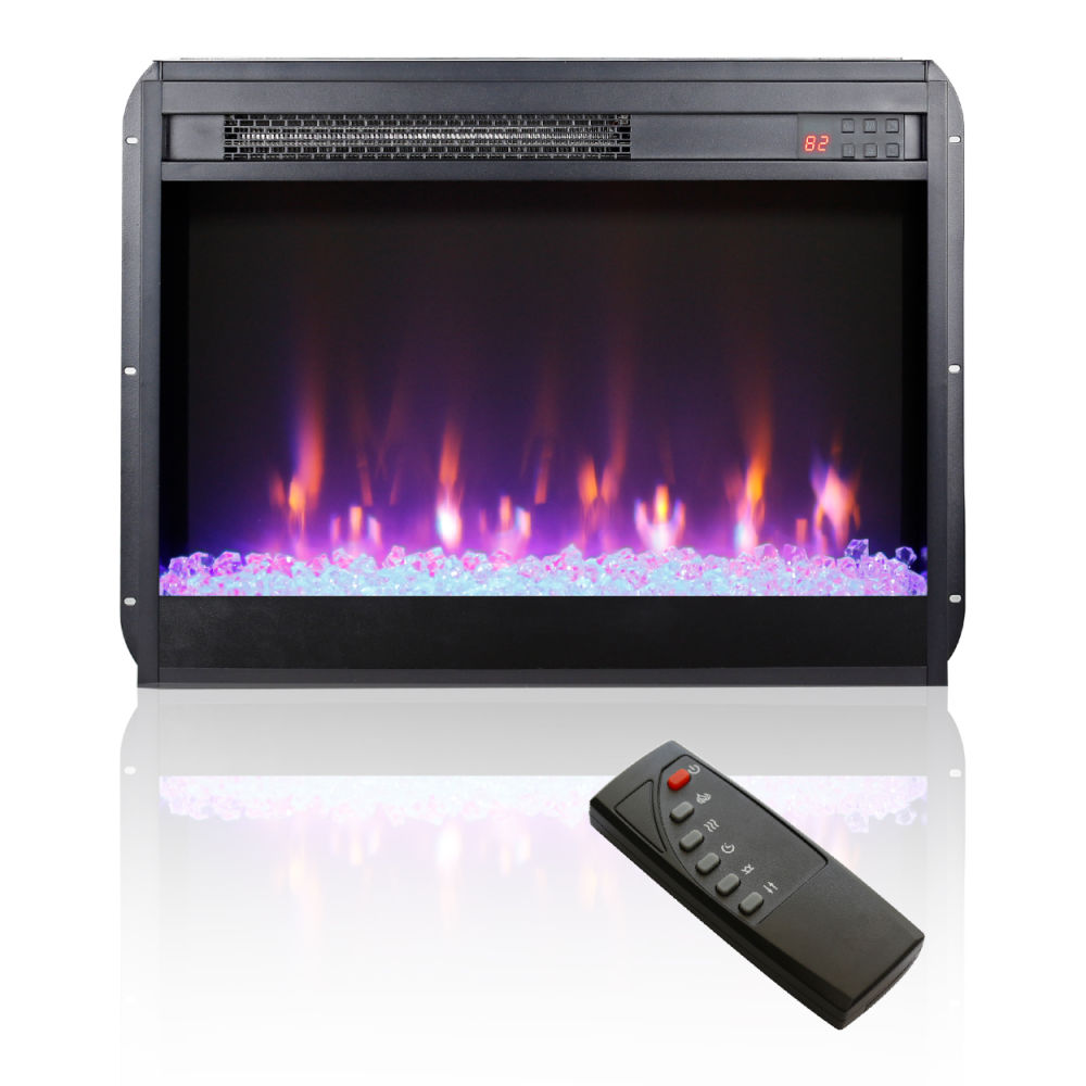 dropship 60 Inch Electric Fireplace Media TV Stand With Sync Colorful LED Lights-Dark rustic oak color