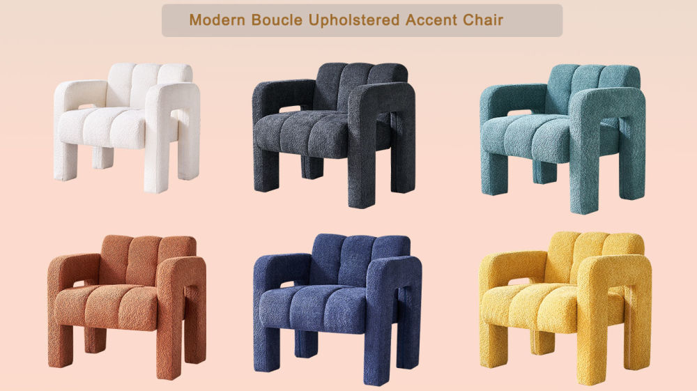dropship 31.10" Wide Boucle Upholstered Accent Chair