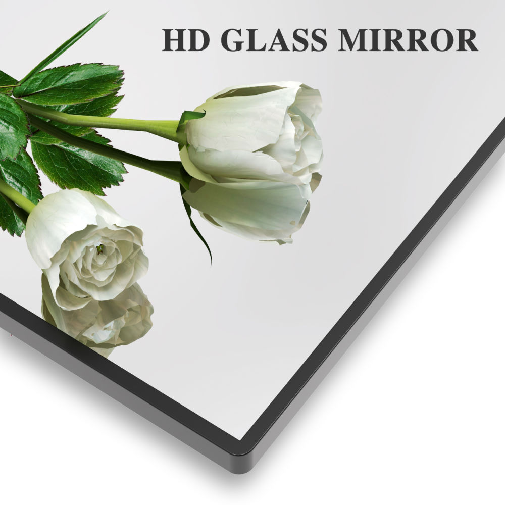 dropship Modern Bathroom Mirror With Storage Shelf Rectangular Black Wall Mirrors for Bathroom Living Room Bedroom Hanging Mirror Aluminum Frame 40x30 Inch