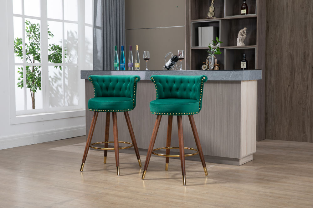 dropship COOLMORE Swivel Bar Stools with Backrest Footrest , with a fixed height of 360 degrees