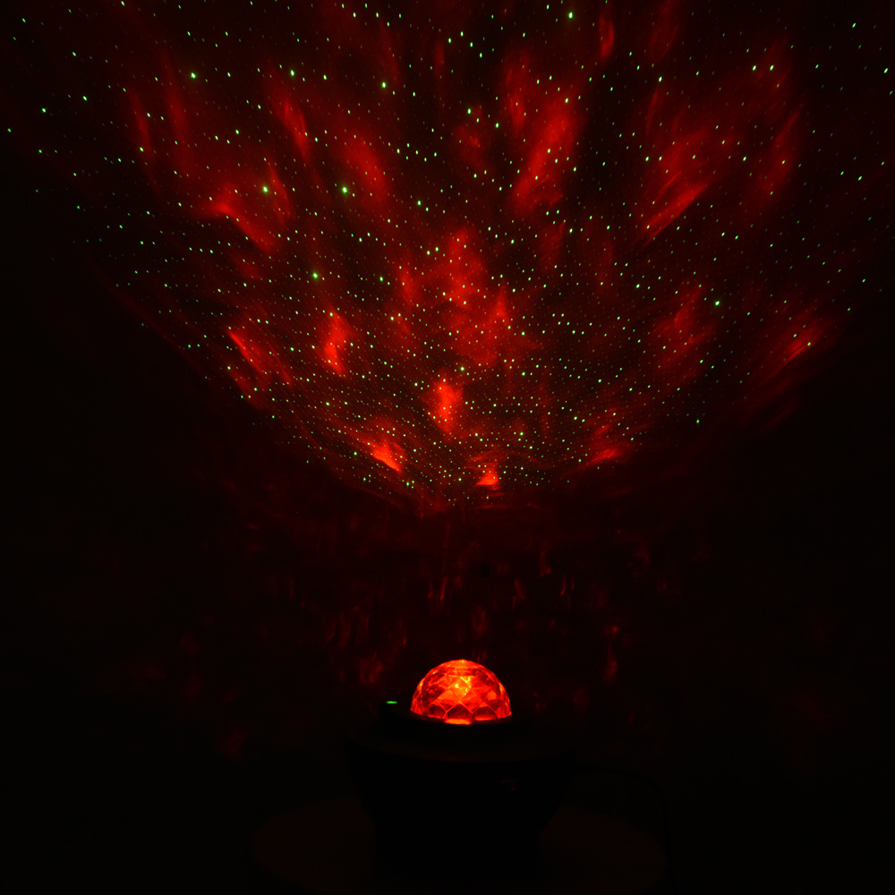 dropship USB LED Star Night Light Music Starry Water Wave LED Projector Light Bluetooth Projector Sound-Activated Projector Light Decor