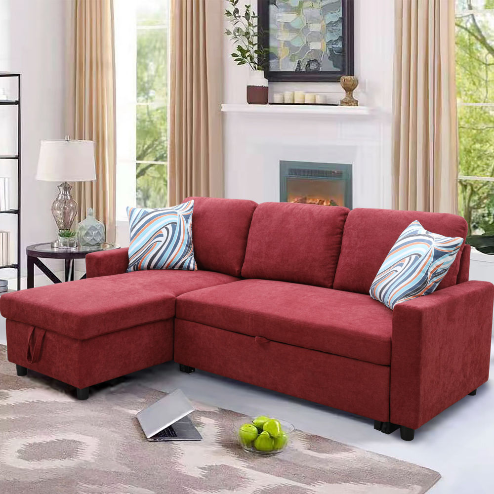 dropship Rad Flannelette 4-Piece Couch Living Room Sofabed
