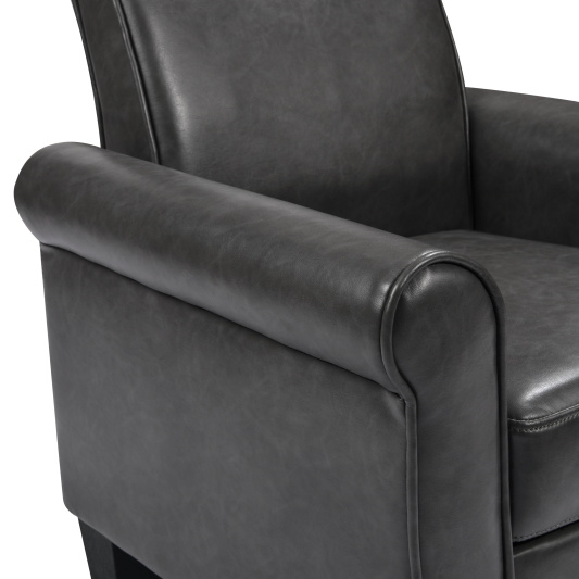 dropship Accent Chairs, Comfy Sofa Chair, Armchair for Reading, Living Room, Bedroom, Office,Waiting Room, PU leather, Dark Grey