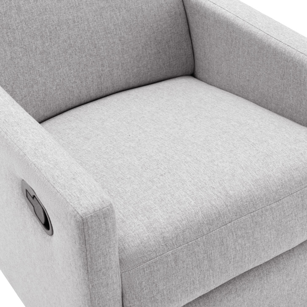 dropship Modern Upholstered Rocker Nursery Chair Plush Seating Glider Swivel Recliner Chair, Gray