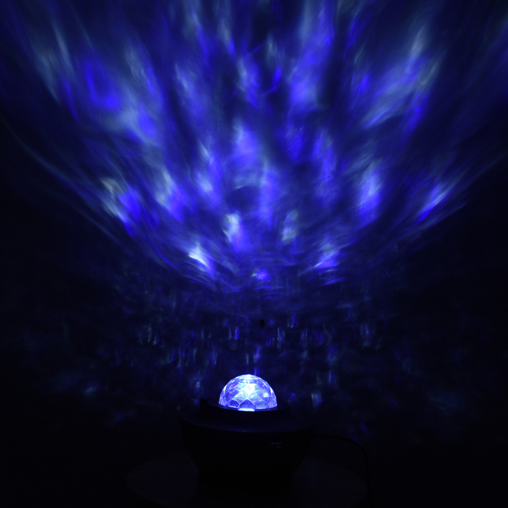 dropship USB LED Star Night Light Music Starry Water Wave LED Projector Light Bluetooth Projector Sound-Activated Projector Light Decor