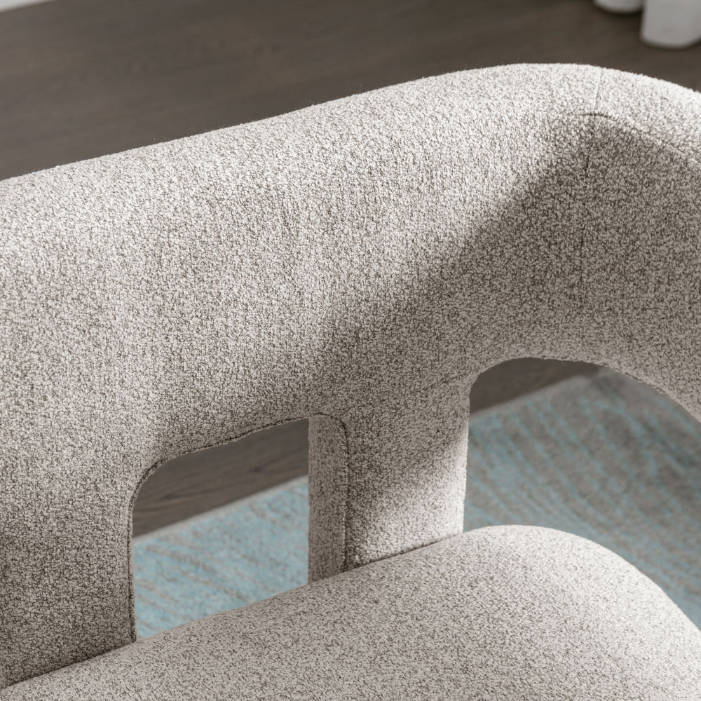 dropship Contemporary Designed Fabric Upholstered Accent Chair Dining Chair for Living Room, Bedroom, Dining Room, Gray