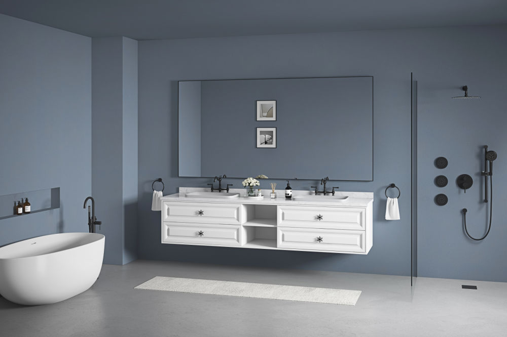 dropship 72in. W x 48in. H Metal Framed Bathroom Mirror for Wall, X Inch Rectangle Mirror, Bathroom Vanity Mirror Farmhouse, Anti-Rust, Hangs Horizontally or Vertically