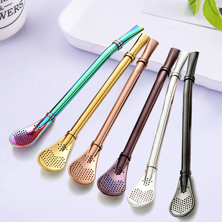 dropship Colourful Reusable Stainless Steel Straws