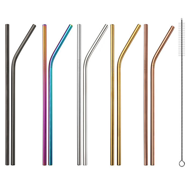 dropship Colourful Reusable Stainless Steel Straws