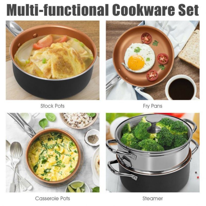 dropship Home Daily Delicacies Pot 12-Piece Safe Non-Stick Cookware Set