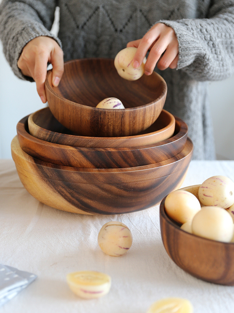 dropship Acacia wooden bowl wooden tableware