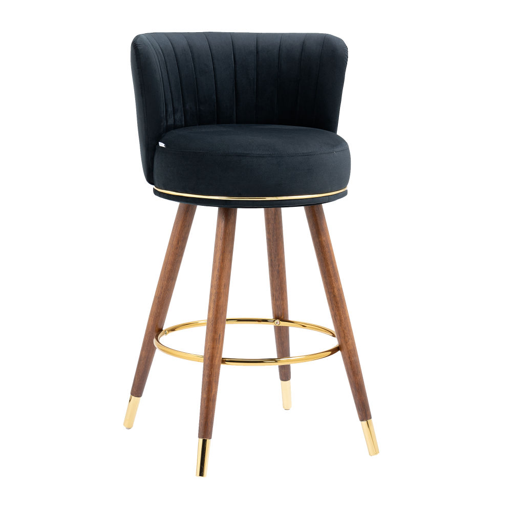 dropship COOLMORE Counter Height Bar Stools Set of 2 for Kitchen Counter Solid Wood Legs with a fixed height of 360 degrees