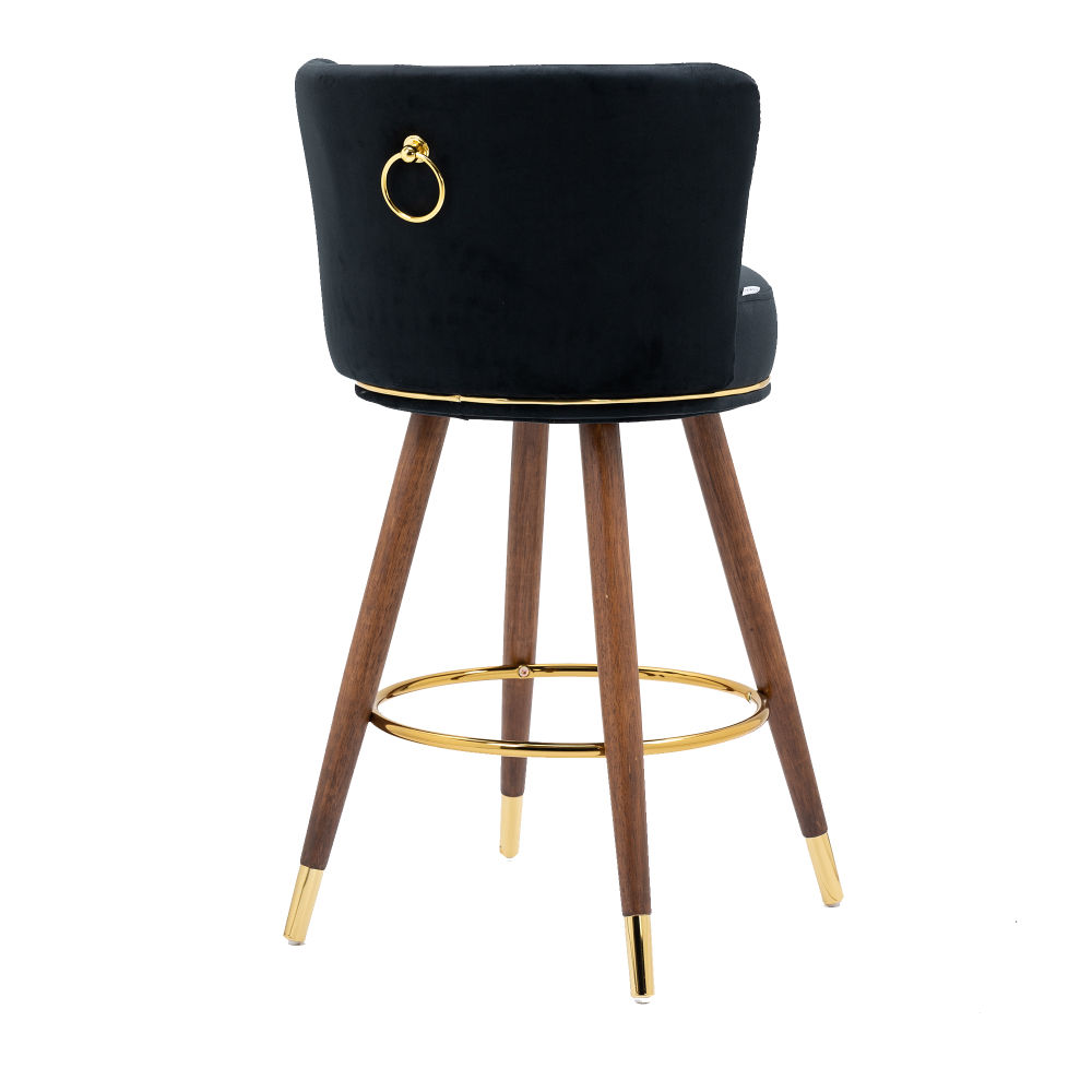 dropship COOLMORE Counter Height Bar Stools Set of 2 for Kitchen Counter Solid Wood Legs with a fixed height of 360 degrees