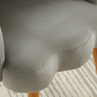 dropship Vanbow.Velvet Wooden foot casual lotus chair with waist pillow(GREY)