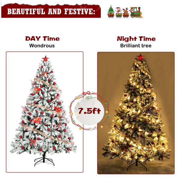 dropship 7.5ft Automatic Tree Structure PVC Material Green Flocking 1450 Branches Christmas Tree