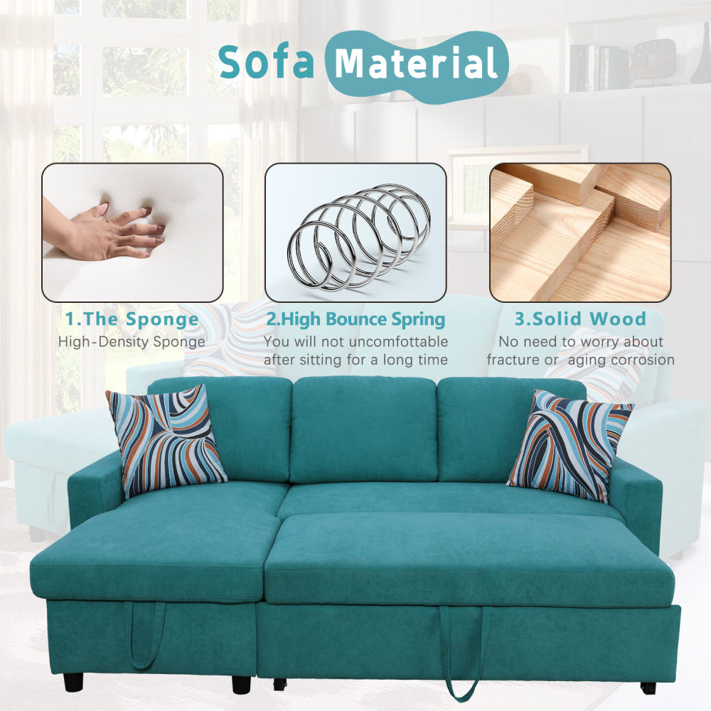 dropship Green Flannelette 2-Piece Couch Living Room Sofabed
