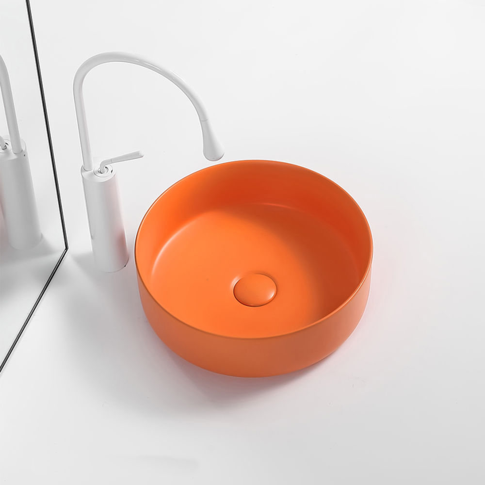 dropship Ceramic Circular Vessel Bathroom Sink Art Sink