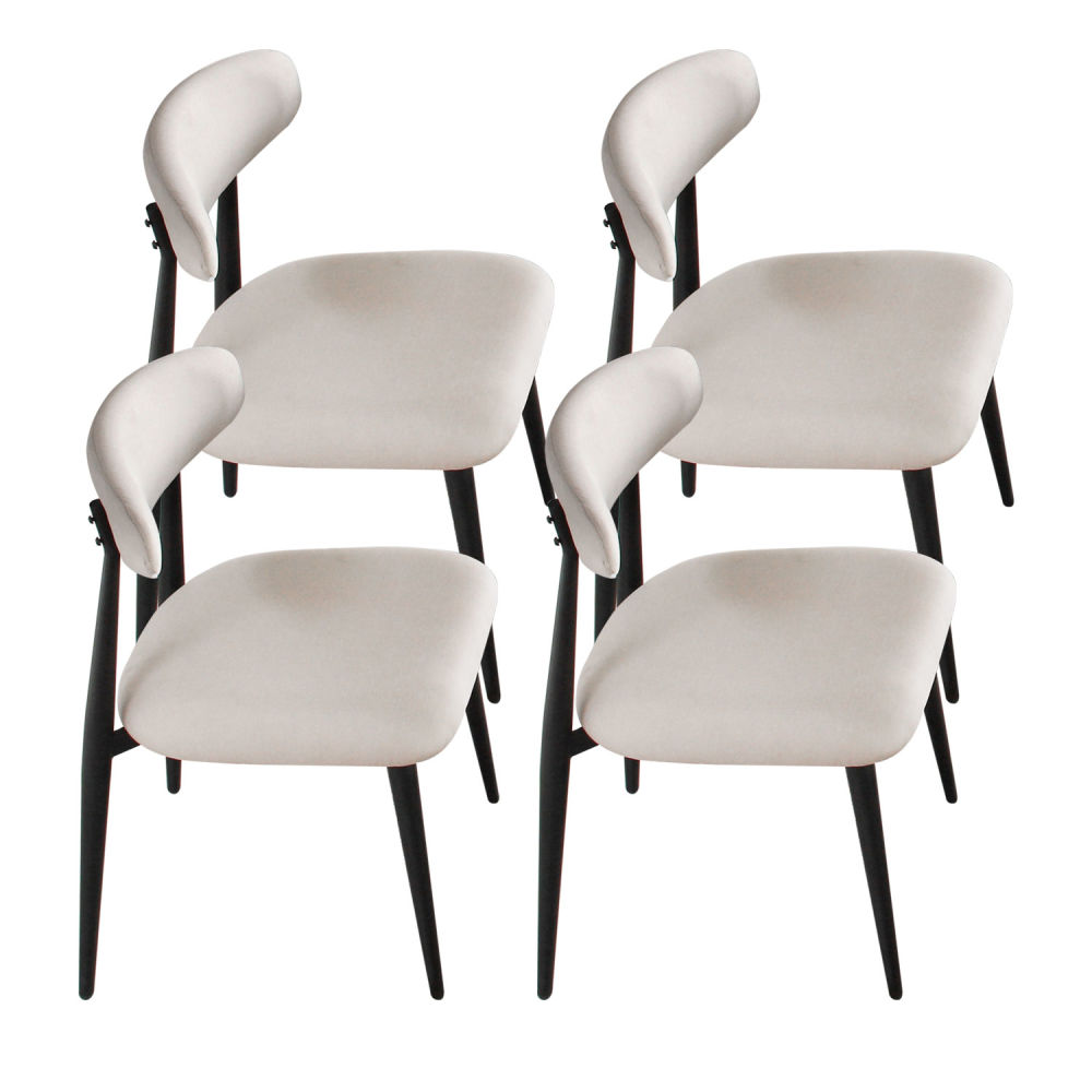dropship Dining Chairs set of 4, Upholstered Chairs with Metal Legs for Kitchen Dining Room Light Grey