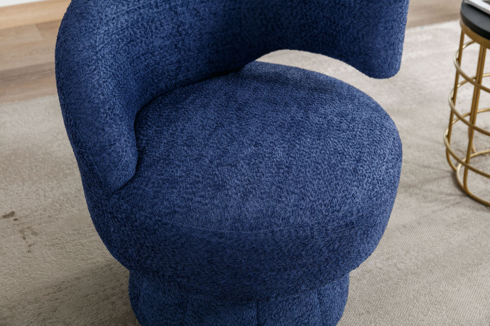 dropship 360 Degree Swivel Cuddle Barrel Accent Chairs, Round Armchairs with Wide Upholstered, Fluffy Fabric Chair for Living Room, Bedroom, Office, Waiting Rooms