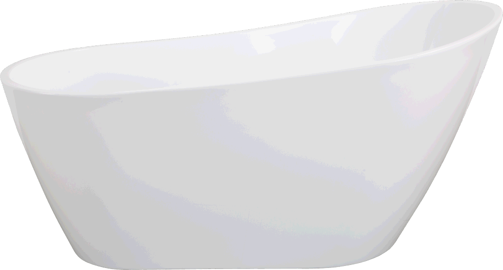 dropship Contemporary High-Gloss Acrylic Freestanding Soaking Bathtub with Chrome Overflow in White, cUPC Certified - 63*31.5 22A04-63