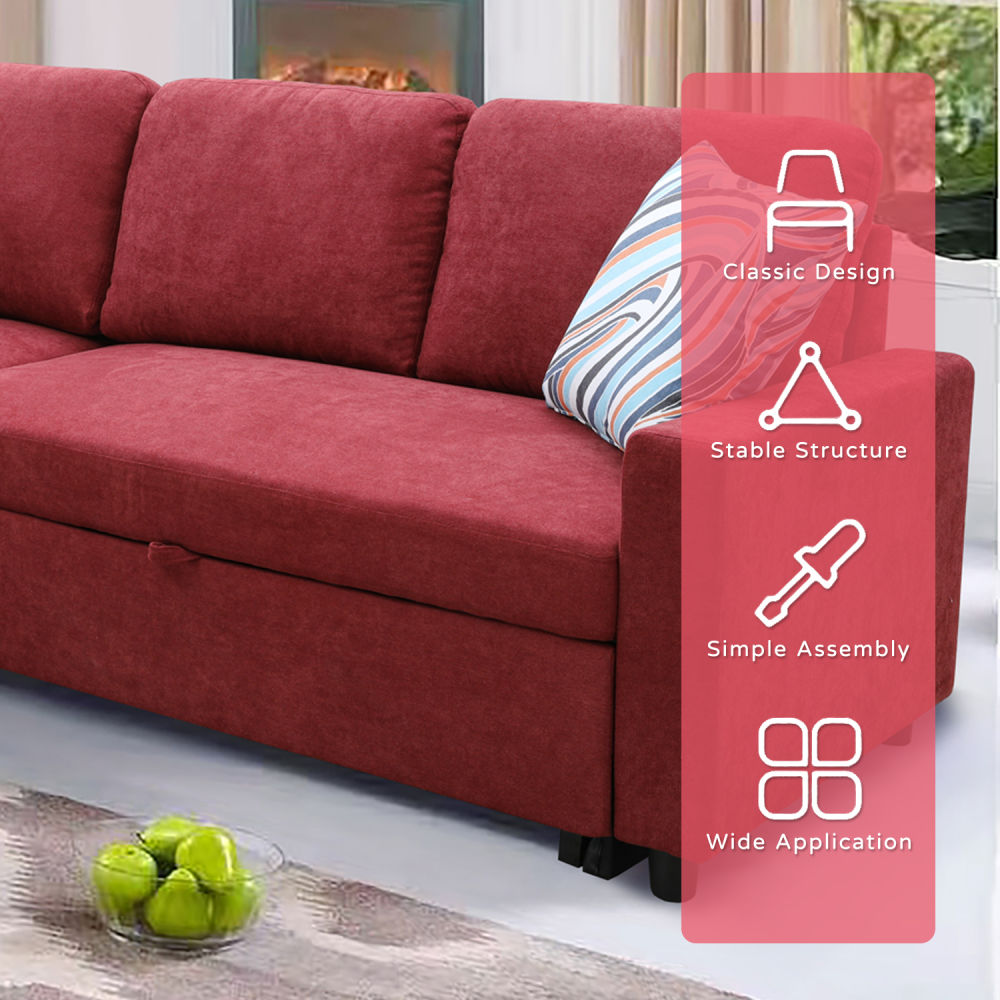 dropship Rad Flannelette 4-Piece Couch Living Room Sofabed