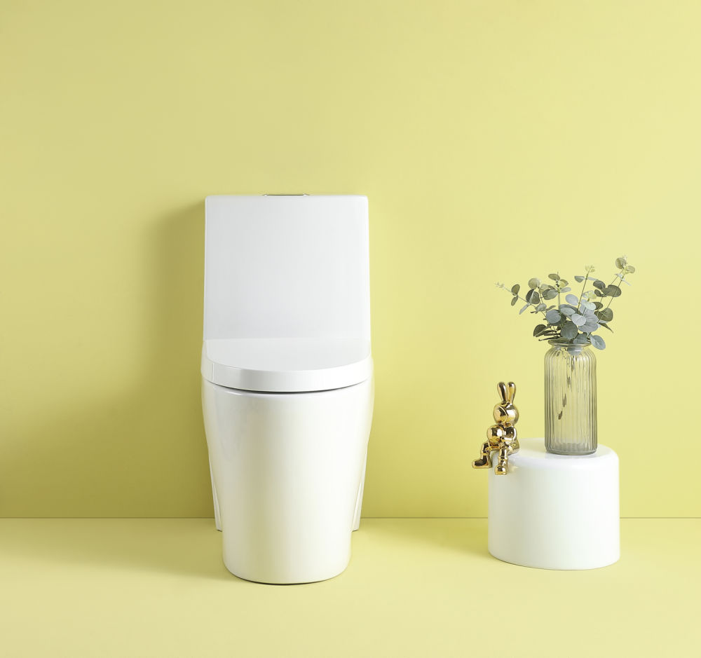 dropship 1.1/1.6 GPF Dual Flush 1-Piece Elongated Toilet with Soft-Close Seat - Gloss White, Water-Saving, Modern, Stylish Design 23T01-GW