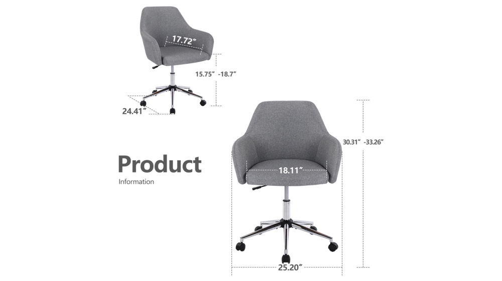 dropship Vanbow.Home Office Chair , Swivel Adjustable Task Chair Executive Accent Chair with Soft Seat