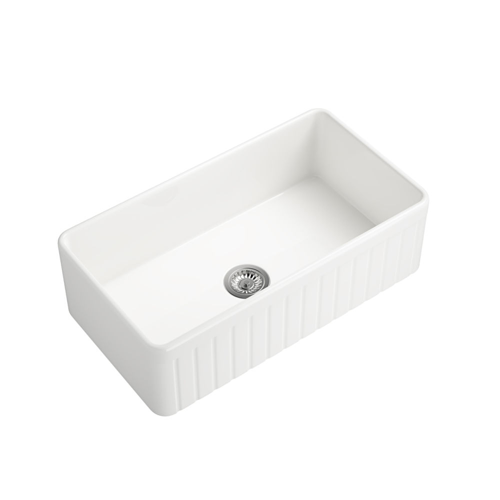 dropship Inch White Farmhouse Sink Deep Apron Sink Undermount Farmhouse Kitchen Sink Single Farm Sink