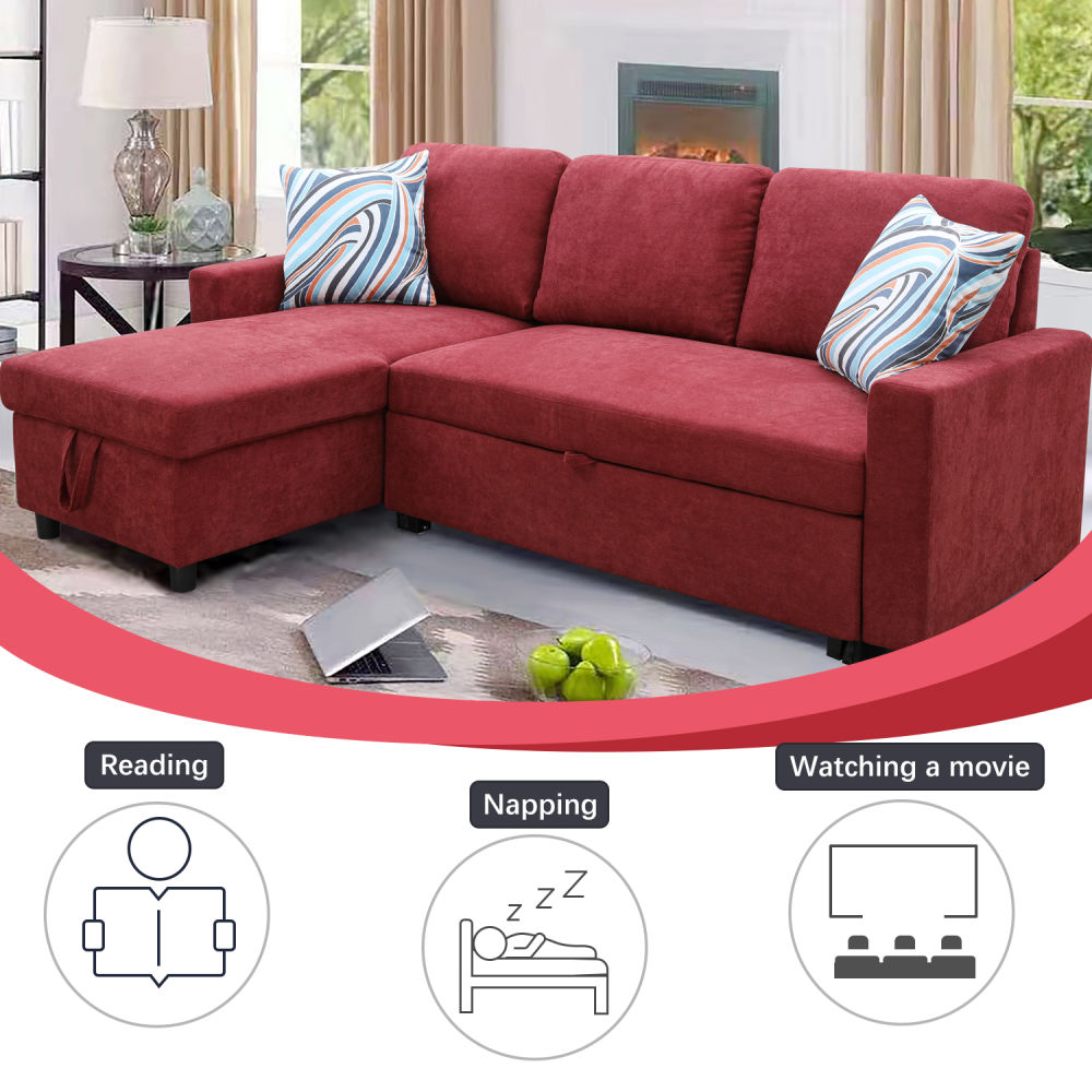 dropship Rad Flannelette 4-Piece Couch Living Room Sofabed
