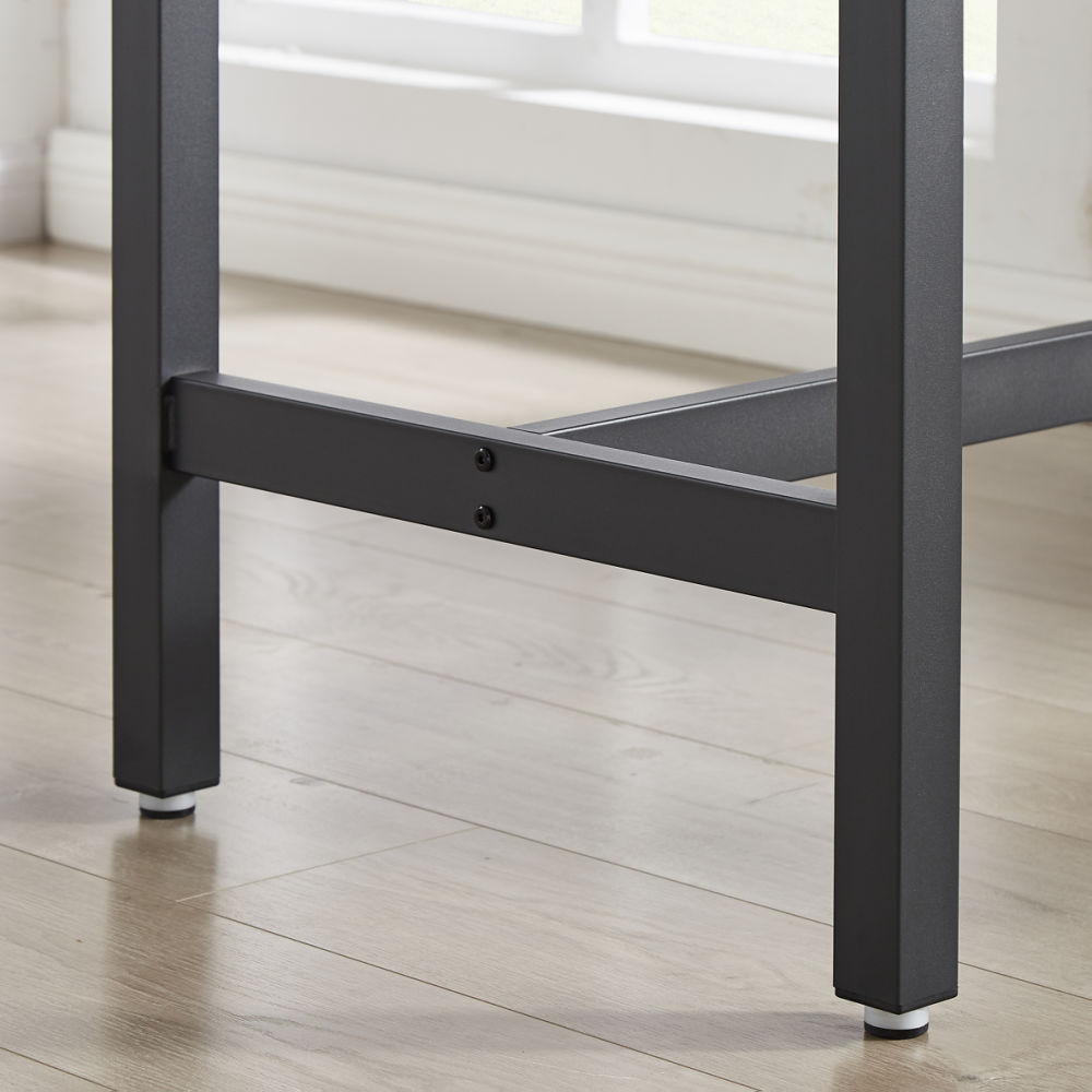 dropship Bar Table Set with 4 Bar stools PU Soft seat with backrest, Grey, 47.24'' L x 23.62'' W x 35.43'' H